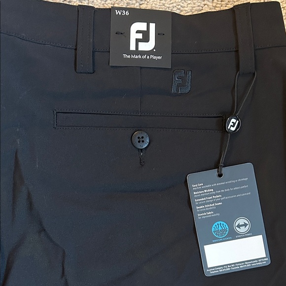 NWT FootJot Men's Black Golf Pants, W36 - Picture 3 of 6